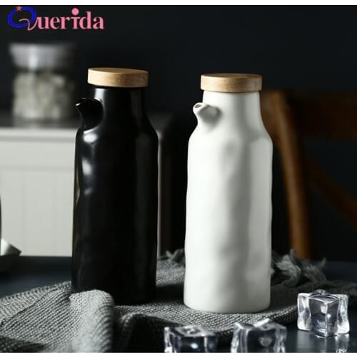 400ML Ceramic Oil Bottle Kitchen Vinegar Oil Olive Dispenser Cooking Seasoning Bottles for Oil Pot Gravy Boats Tools Accessories