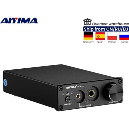 AIYIMA Mini Stereo Audio Decoder DAC USB Headphone Amplifier Digital-to-Analog Adapter Coaxial/Optical PreAmplifier Amplificador