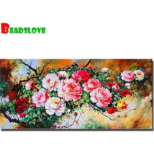 Diamond Painting abstract peony flower Full Drill square round Mosaic DIY Diamond Cross Stitch Embroidery large size B30