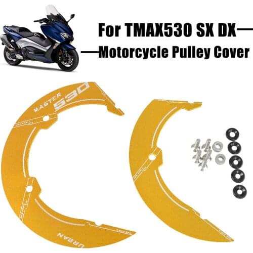 For Yamaha TMAX530 SX DX TMAX 530 T-MAX530 T MAX 530 17-19 Motorcycle CNC Aluminum Transmission Belt Pulley Cover 2017 2018 2019