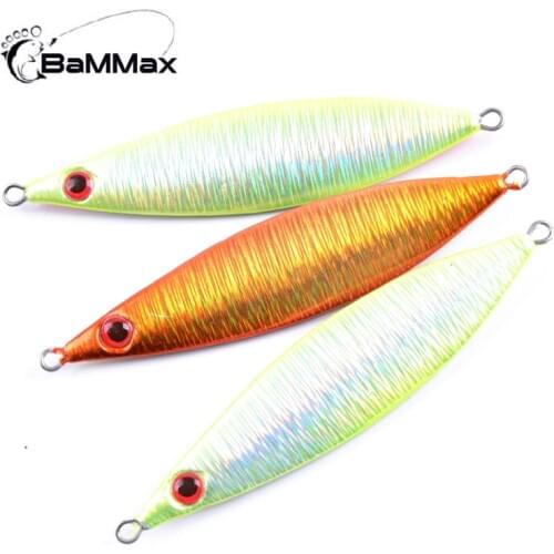 Bammax Fishing Lure 34.2g 8.2cm Metal shore Jigging Spoon Sea Carp Fly Fishing Spinner Bait 3D eyes Artificial fishing Tackle