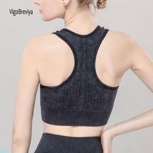 VigoBreviya Seamless Push up Sport Bra Women High Impact Gym Workout Yoga Top Fitness Crop Breathable Running Training Brassiere