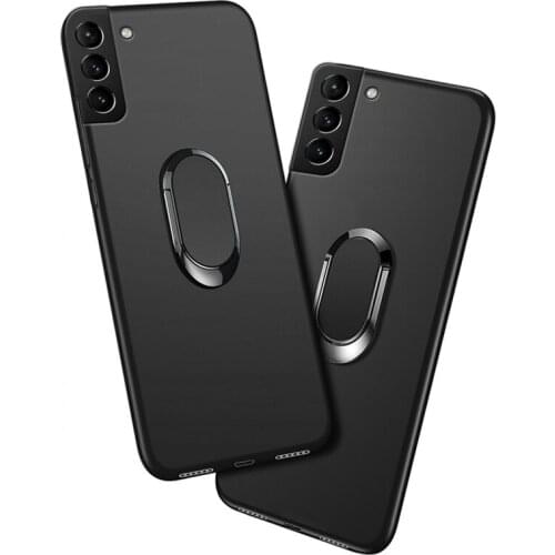 Cover For Samsung S21 Plus 5G Case Samsung Galaxy S21 S21+ Red Blue Black Classic Finger Ring 360 Degree Rotation Soft Silicon