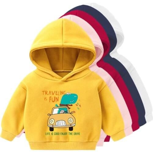Children Hoodie Sweater Boys Girls Spring Autumn Winter Cartoon Printing Plus Velvet Long-sleeve Jacket Kids Sweatshirt 2-5 Year