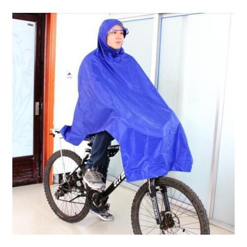 Cycling Bicycle Bike Raincoat Rain Cape Poncho Cloth Gear Rainproof Blue