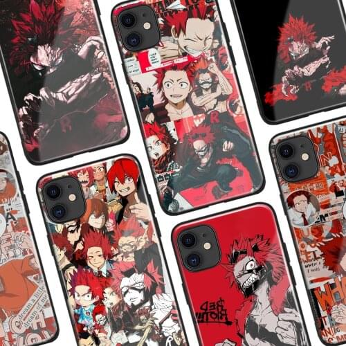 Eijiro Kirishima Red Riot Anime Glass Soft Silicone Phone Case For iPhone SE 6s 7 8 Plus X XR XS 11 12 Mini Pro Max Cover Shell