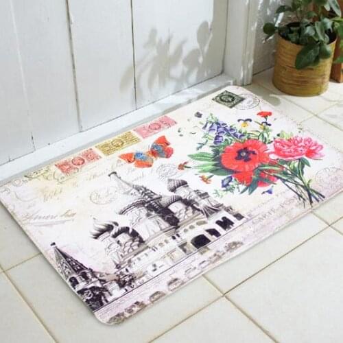 Printed flannel mats Entering the living room bedroom bathroom absorbent foot mats, rb015