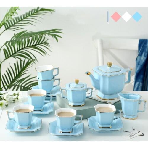 15-piece ceramic European coffee cup living room home elegant creative gift simple high-end British afternoon tea tea set