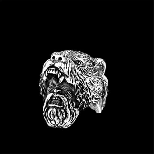 Support Dropship Size 8-15 Animal Cool Bear Ring 316L Stainless Steel Jewelry Fashion Bear Ring