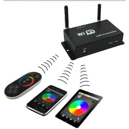 Wf400 rgb wifi controller ios andriod system remote control 3528 5050 rgb led strip lights output 3 channel 4A/channel