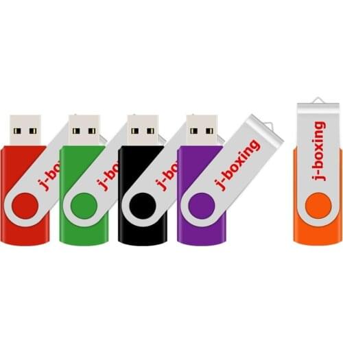 J-boxing 5PCS USB 2.0 Flash Drive 1GB Metal 360 degree Design Thumb Drive Pendrives for Computer Macbook Sewing Machine Colorful