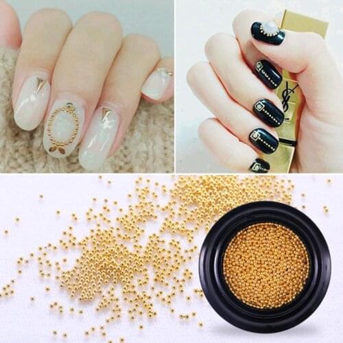 0.8-2.0mm Mini Steel Ball Caviar Bead Metal Beads 3D Nail Art Decorations Micro Ball Nail Art Charms Stud Manicure Tool