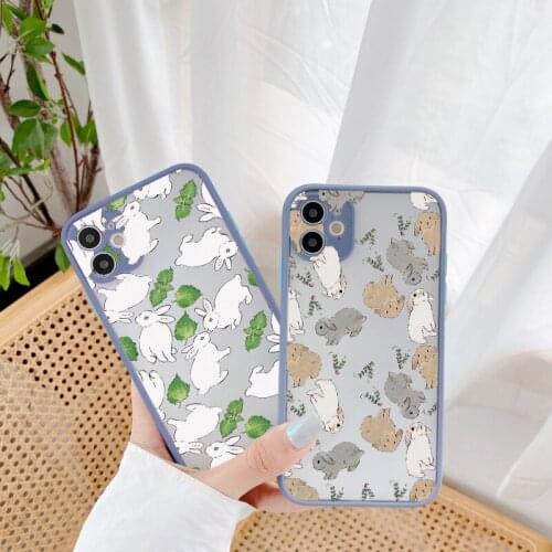 Cartoon Camera Protection Border Cute Rabbit Phone Case for iphone X XS MAX XR 11 12 Pro Max 6s 7 8 plus SE 2020 Back Hard Cover