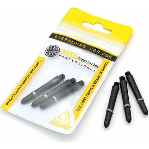 CUESOUL Pack of 6 Durable Polyethylene Dart Shafts,Short-Black