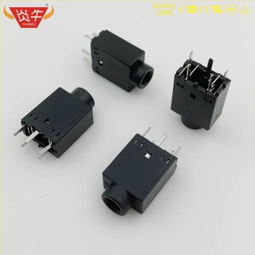 PJ358 3.5mm 5PIN DIP STEREO AUDIO SOCKET HEADPHONE CONNECTOR HEADPHONE SOCKET TWO CHANNEL PC VERTICAL INSTALLATION PJ-358