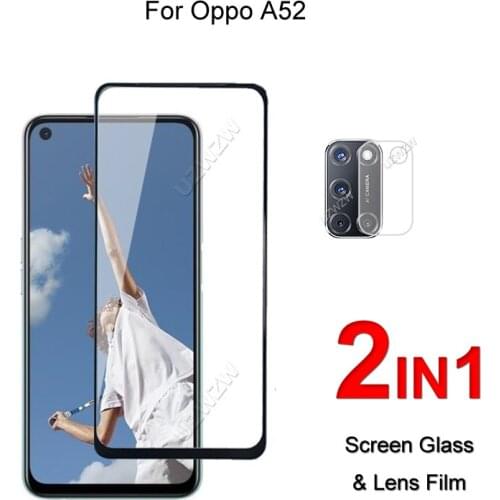 Full Cover Glass For Oppo A52 Screen Protector Protective Tempered Glass Explosion Proof & Camera Lens Film