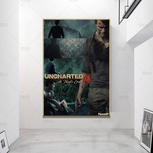 Popular poster Uncharted 1 2 3 4 Movie Game Poster Nursery Kids Room Art Decor Home Decor painting