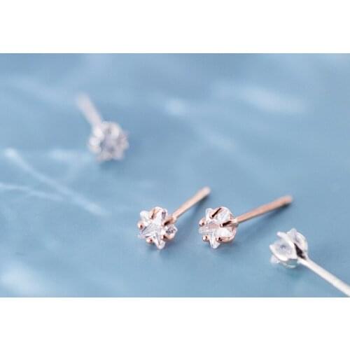 MloveAcc High Quality 100% 925 Sterling Silver Cute Star Luminous CZ Stud Earrings for Women Fine Silver Jewelry