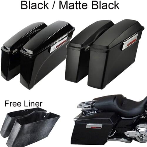 KEMIMOTO Saddlebag For Harley 1994-2013 Road King Street Glide SaddleBags Hard Bags Vivid Black Matte Black Left Right