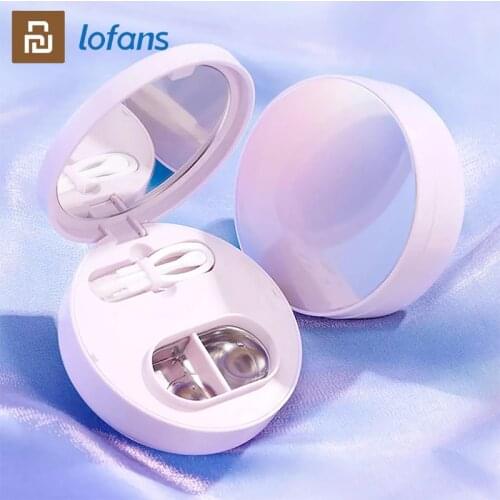 Xiaomi Lofans Ultrasonic Vibration Contact Lens Cleaning Box Purple One-key Control Mini Glasses Cleaner Built-in Makeup Mirror