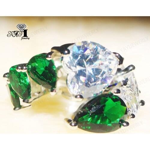 YaYI Jewelry Fashion Princess Cut Prong Setting White Cubic Zirconia Silver Color Engagement Wedding Party Gift Adjustable Rings