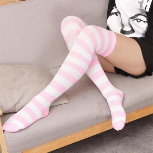 Womens Stockings 2021 New Sports Sock Thigh High Stockings Over Knee High Socks Casual Socks for Girls Student Long Knee Socks