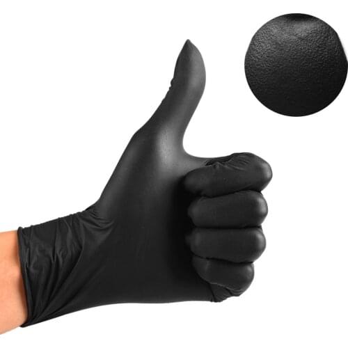 10pairs Black Nitrile Disposable Gloves Work Safety Waterproof Non-Toxic Tattoo Latex Glove Finger Protector Machine