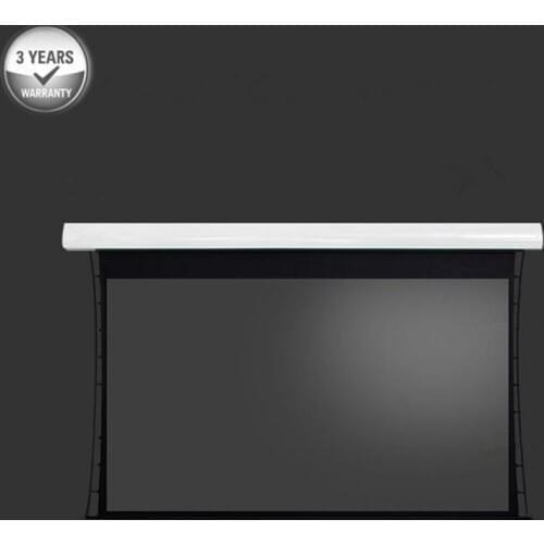 100'' 16:9HDTV 4K Black Crystal Tab Tensioned Motorized Projection Ambient Light Rejecting Screen for LED Projector