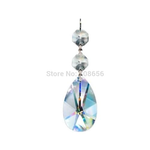 180pc Clear Diamond Hanging Crystal Garland Wedding Strand with Prism Pendant Accent Made with Magnificent Crystal