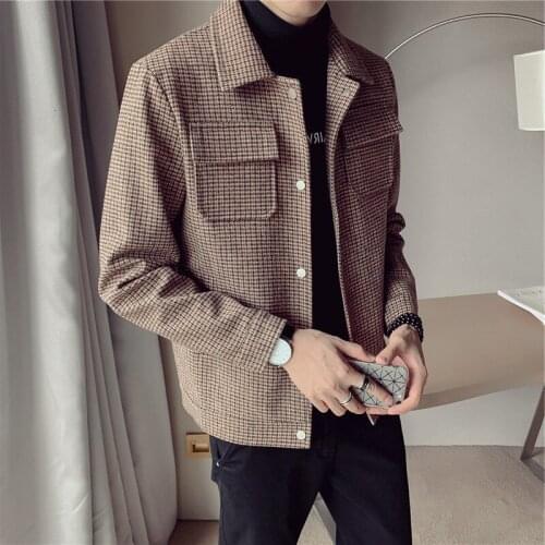 2020 Style Fashion Leisure Woolen Cloth Jackets Buckle Men Single-breasted Trench Coat Windbreaker Abrigo Largo Hombre