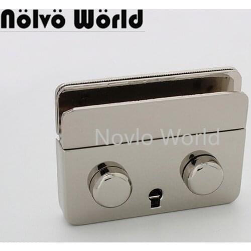 5-15 pieces 55x43mm Silver Color Oversize Polished Shiny Durable Metal Insert Heavy Duty Lock for bag Purse accessories
