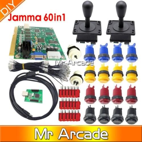 Arcade parts Bundles kit With American Joystick microswitch button 2 players USB to jamma/PC board to DIY Arcade Machine