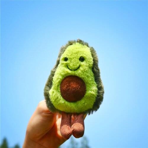 Cute Avocado Keychain Fruits Stuffed Plush Toy Filled Doll Key Ring Children Kids Christmas Gift Girl Baby Girl