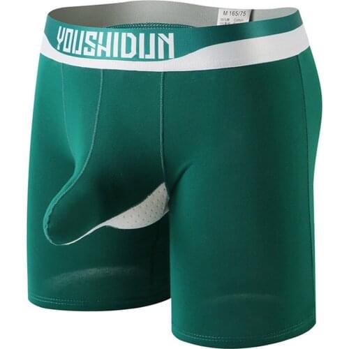 Sexy Cotton Boxer Briefs Men Breathable Fitness Panties Mans Low Waist Shorts Sexy Gay Man Penis Ball Pouch Underwear Large Size