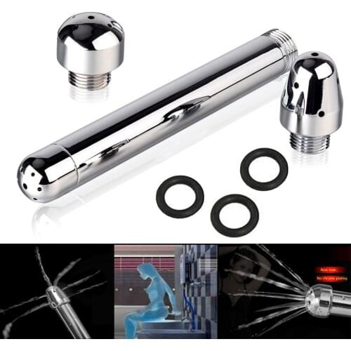CamaTech Aluminum Shower Enema Water Nozzle 3 Style Metal Cleaner Heads Vaginal Anal Plugs Enemator Cleaning Colon Douche System