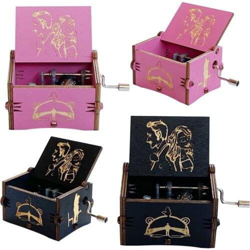 Wooden Music Box Philharmonic City Children’s Gifts Christmas Decoration Halloween New Year’s Party Hand Music Box