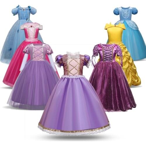 Girls Cosplay Dresses For Kids Halloween Party Costume Children Dress Up Carnival Snow Queen Disguise Robe