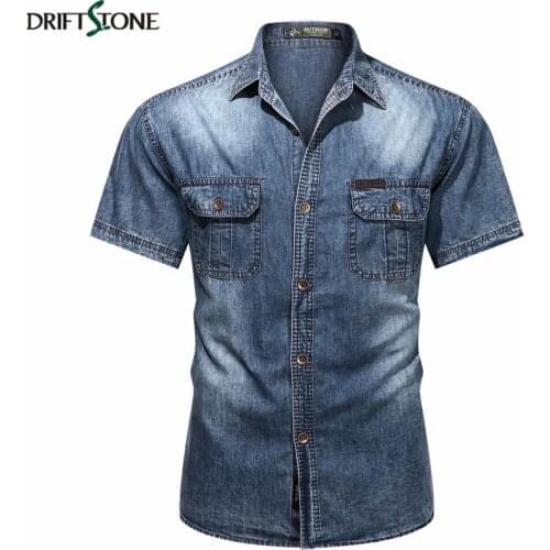 Мужские джинсовые рубашки DRIFTSTONE China At AliExpress