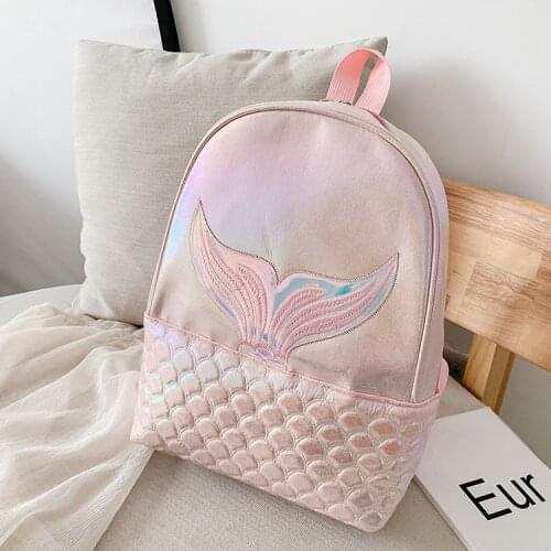 Pu Leather Holographic Backpack School Bags Women Backpacks 2021 Fashion Mermaid Pattern Holographic Backpack Travel