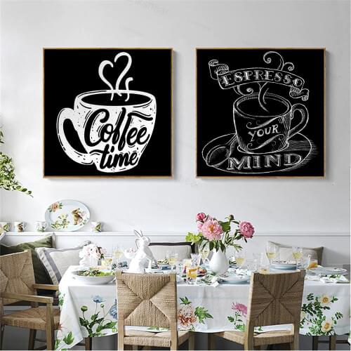 Kitchen Coffee Time Artwork Canvas Art Print Painting Poster Wall Pictures for Living Room Home Decorative Decor No Frame