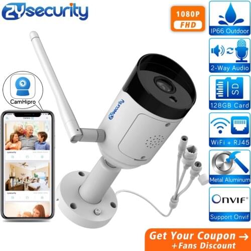 H.265 Onvif 1080p Wifi CCTV Camera Outdoor SD Card Two Way Audio Email Alarm Night Vision Video Surveillance Bullet IP Camera