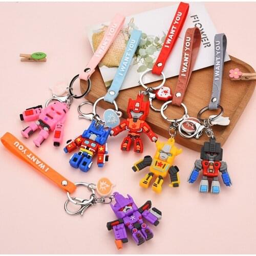 Cartoon Soft Doll Pendant Keychain Creative Robot Keyring Pendant Couple Bag Car Key Chains Accessories Gifts