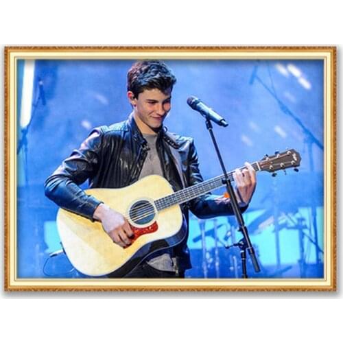 Shawn Mendes DIY Cross Stitch Embroidery 11CT Kits Craft Needlework Set Printed Canvas Cotton Thread Home Decoration Wholesale