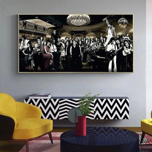 Star Poster Music Singer Star Party Large Living Room Canvas Painting Poster Wall Art Cuadros Bedroom Home Decoration Frameless