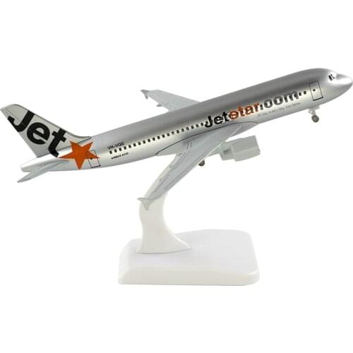 20cm Aircraft Jetstar Airways Airbus A320 with Landing Gear Alloy Plane Model Toys Children Kids Gift for Collection Descration