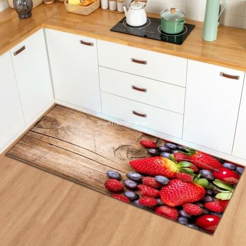 Modern Kitchen Rug fruit seasoning Entrance Doormat Home Bedroom Living Room Decoration Long Carpet Bathroom Anti-Slip Floor Mat