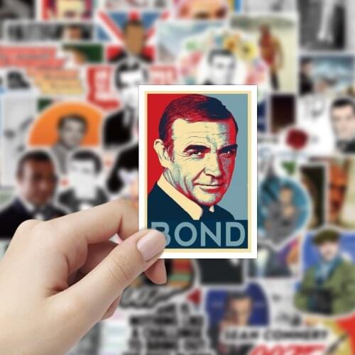 10/50PCS Movie James Bond 007 Sticker Sean Connery Graffiti Stickers for Motorcycle Luggage Laptop Phone Guitar Classic Decal