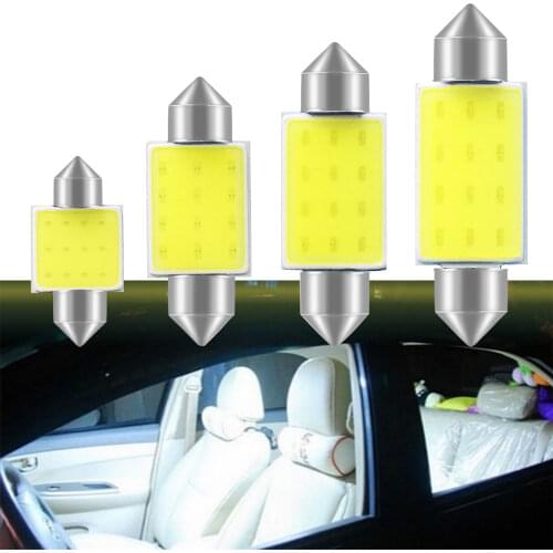2PCS 12SMD White Color COB Double Tip Lamp Lights Reading Lamp 31mm 36mm 39mm 42mm Car Led Interior Lights Bulbs Interior Light