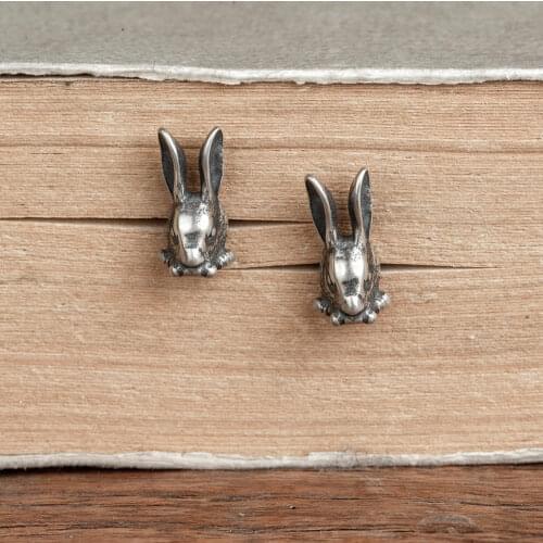 Womens Earring Punk Rabbit Silver Stud Earrings for Women Girls Teen Trendy Jewelry Vintage Earring Gifts for Women Wholesale