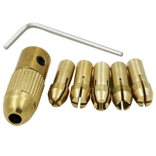 1 set 3.2-0.7mm Copper Mini Twist Drill Chuck Clamps Small Electric Drill Bit / DIY Metal Hand Drill Chuck